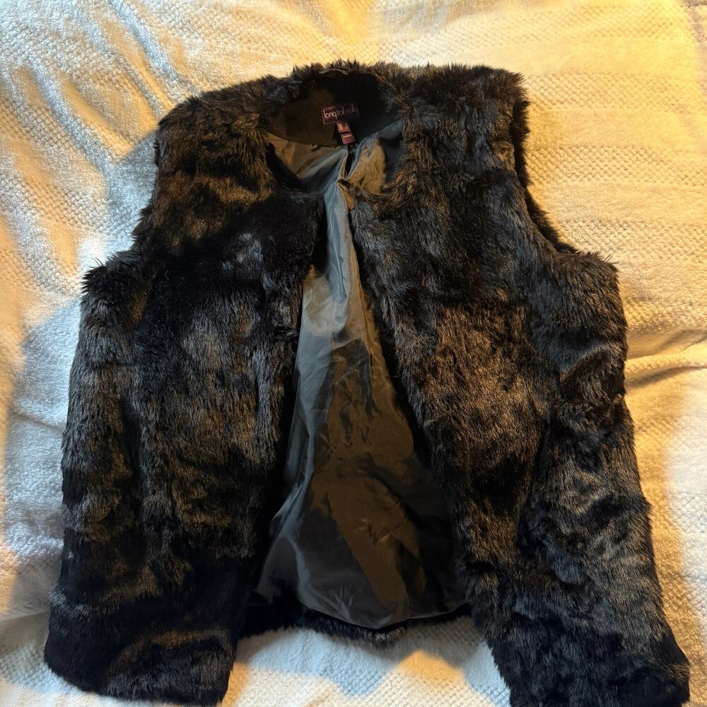 NWOT new Long Tall Sally faux fur vest size US 10
